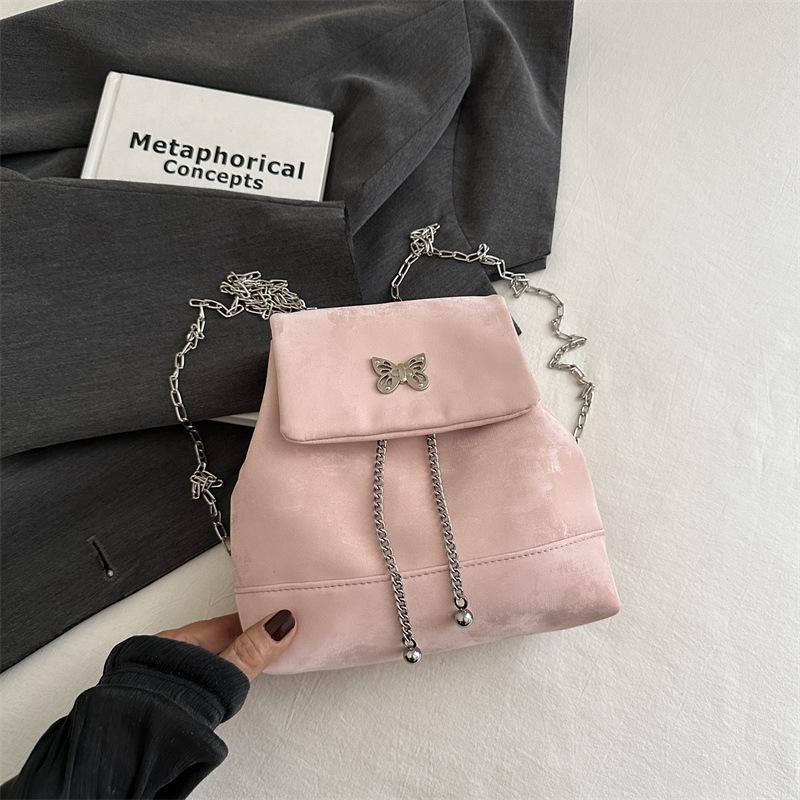 Модный новый простой цепной женский модный тренд повседневный смысл однотонный красивый большой вместительный рюкзак женская сумка