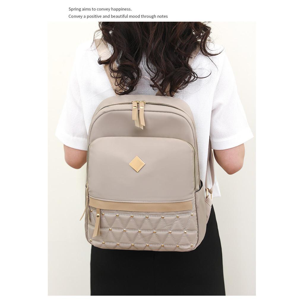 IELGY Большой вместительный деловой рюкзак для поездок на работу, повседневный женский рюкзак из ткани Оксфорд, компьютерный рюкзак бежевый