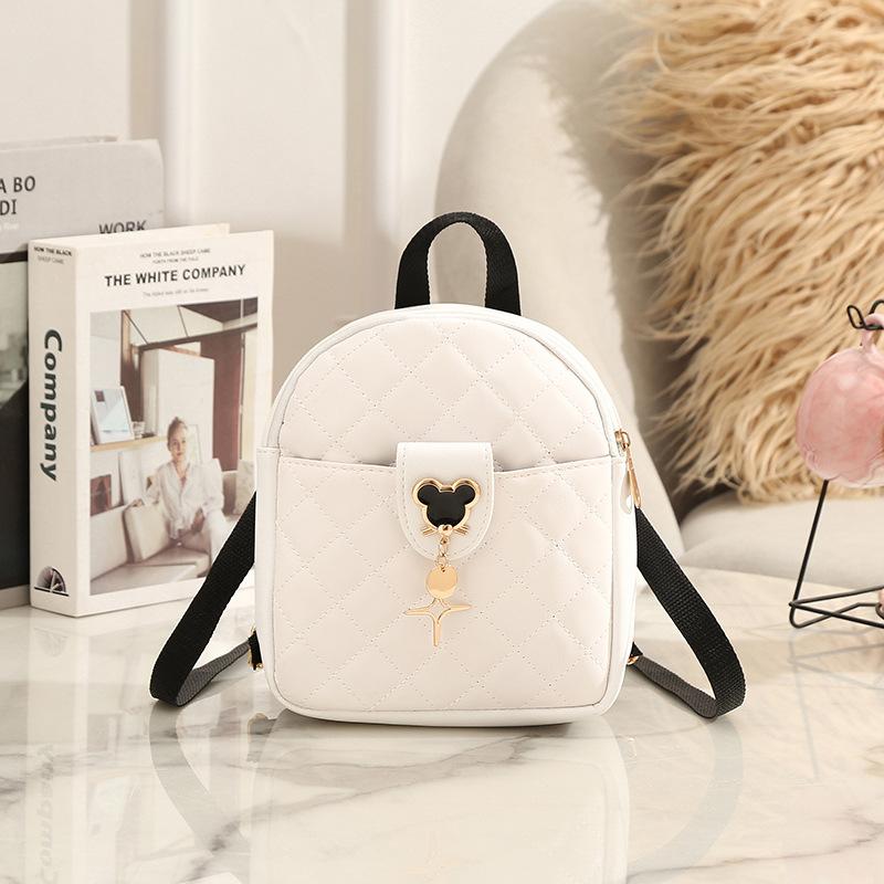 Вышитый Рюкзак Модный Универсальный Женский Рюкзак Милый Вместительный Студенческий Рюкзак белый