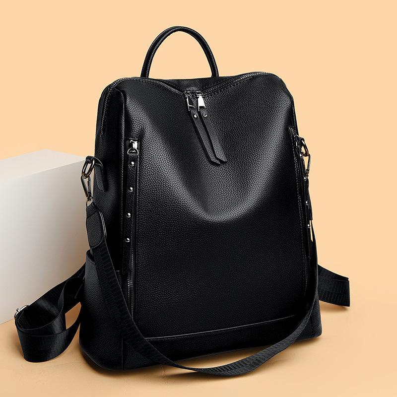 Новый модный тренд! Появился новый модный вместительный универсальный женский рюкзак. чёрный