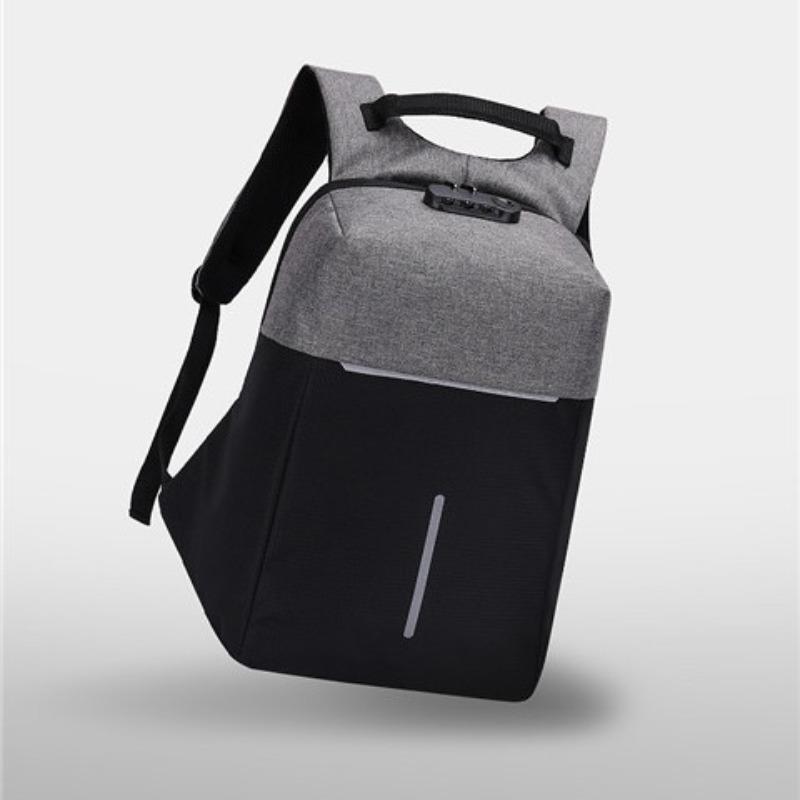 Модный вместительный универсальный мужской рюкзак с кодовым замком, повседневный деловой противокражный рюкзак для поездок на работу серый