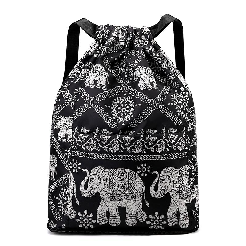 Складной тканевый женский рюкзак со шнуром, большой вместительный складной рюкзак, повседневный рюкзак