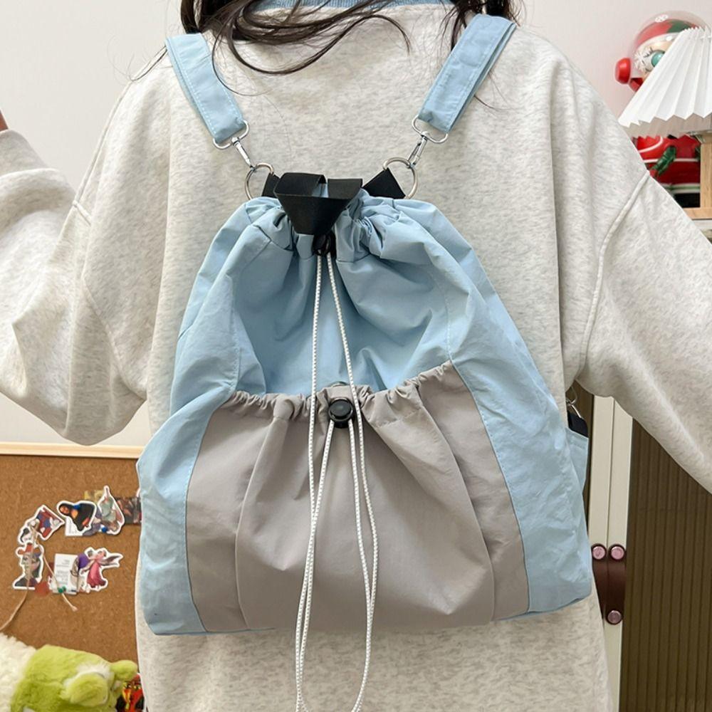 Большой вместительный повседневный рюкзак, нейлоновый школьный рюкзак для школьников, многофункциональный рюкзак со шнурком