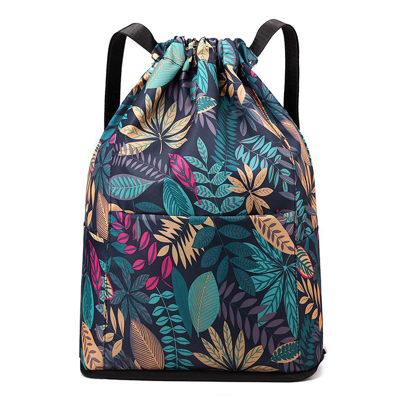 Складной тканевый женский рюкзак со шнуром, большой вместительный складной рюкзак, повседневный рюкзак