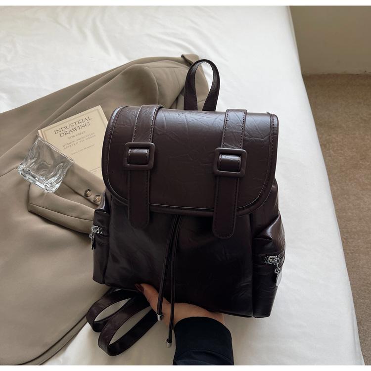 Вместительный повседневный рюкзак женский новый студенческий стиль школьный рюкзак простой кожаный дорожный рюкзак